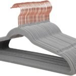 Flocked Hanger Non Slip Shoulder Notches Swivel Hook