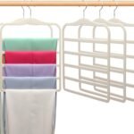 Multi Tier Flocked Trouser Hanger Non Slip Space Saving