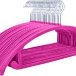 Heavy Duty Flocked Hanger Prevents Shoulder Bumps