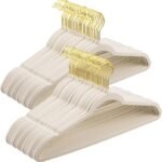 Heavy Duty Flocked Hanger Non Slip Gold Hook