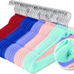 Colored Flocked Hanger Non Slip With Connector Hook
