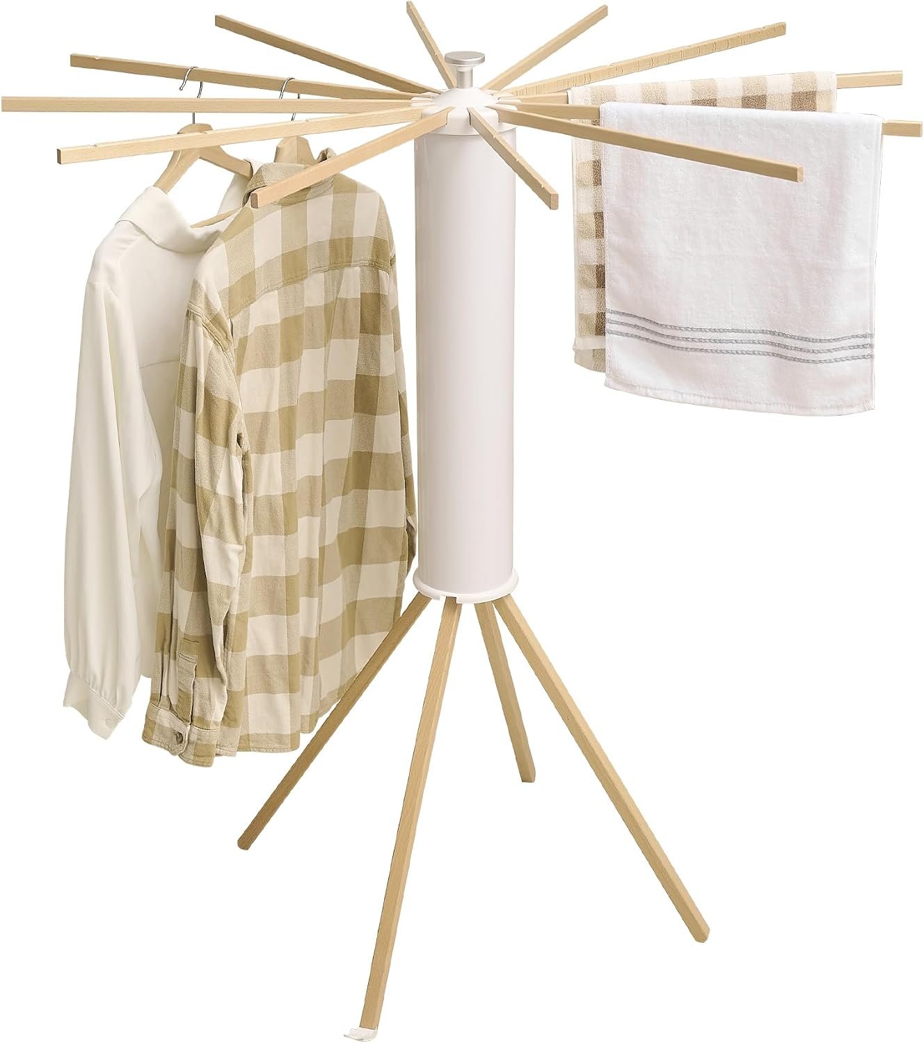 71SM0T4XzAL._AC_SL1500_.jpg Wooden Tripod Folding Drying Rack Balcony - Image 1
