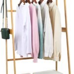 Small Wooden Corner Garment Rack For Narrow Bedroom Spaces