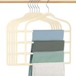 Multi Tier Flocked Trouser Hanger Non Slip Space Saving