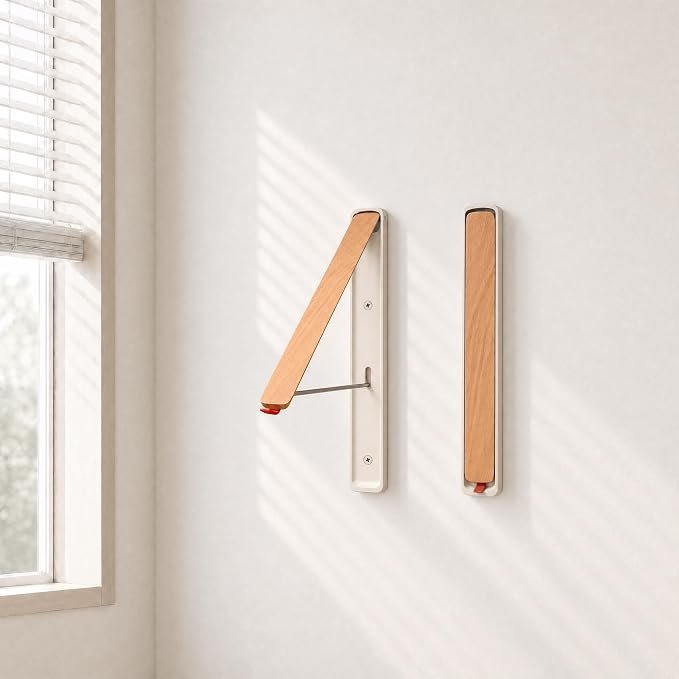 71yu8p2qcEL._AC_SX679_.jpg Retractable Wall Mounted Aluminum Clothes Drying Rack - Image 1
