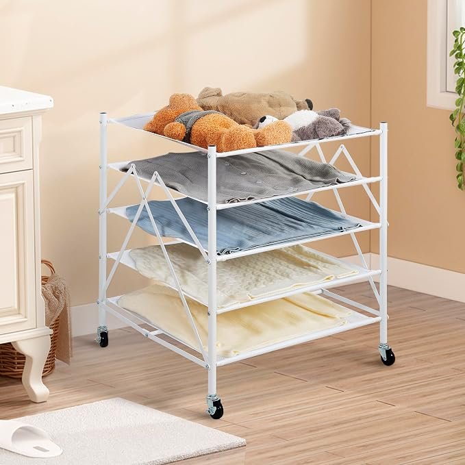 81jFFS7HvdL._AC_SX679_.jpg Foldable Clothing Stand and Laundry Drying Rack - Image 1