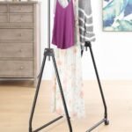Black Folding Mobile Drying Rack With Casters
